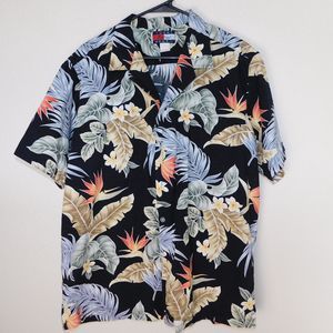 Tommy Hilfiger Hawaiian Shirt Adult XL Vintage Button Up Graphic Made in USA